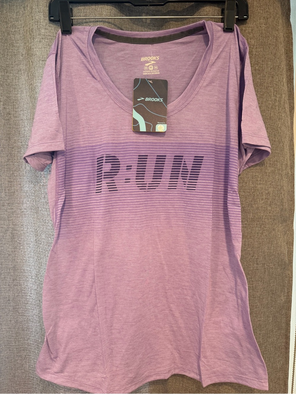 NWT Brooks Lavender Women's Graphic R:UN Short Sleeve Running Tee
